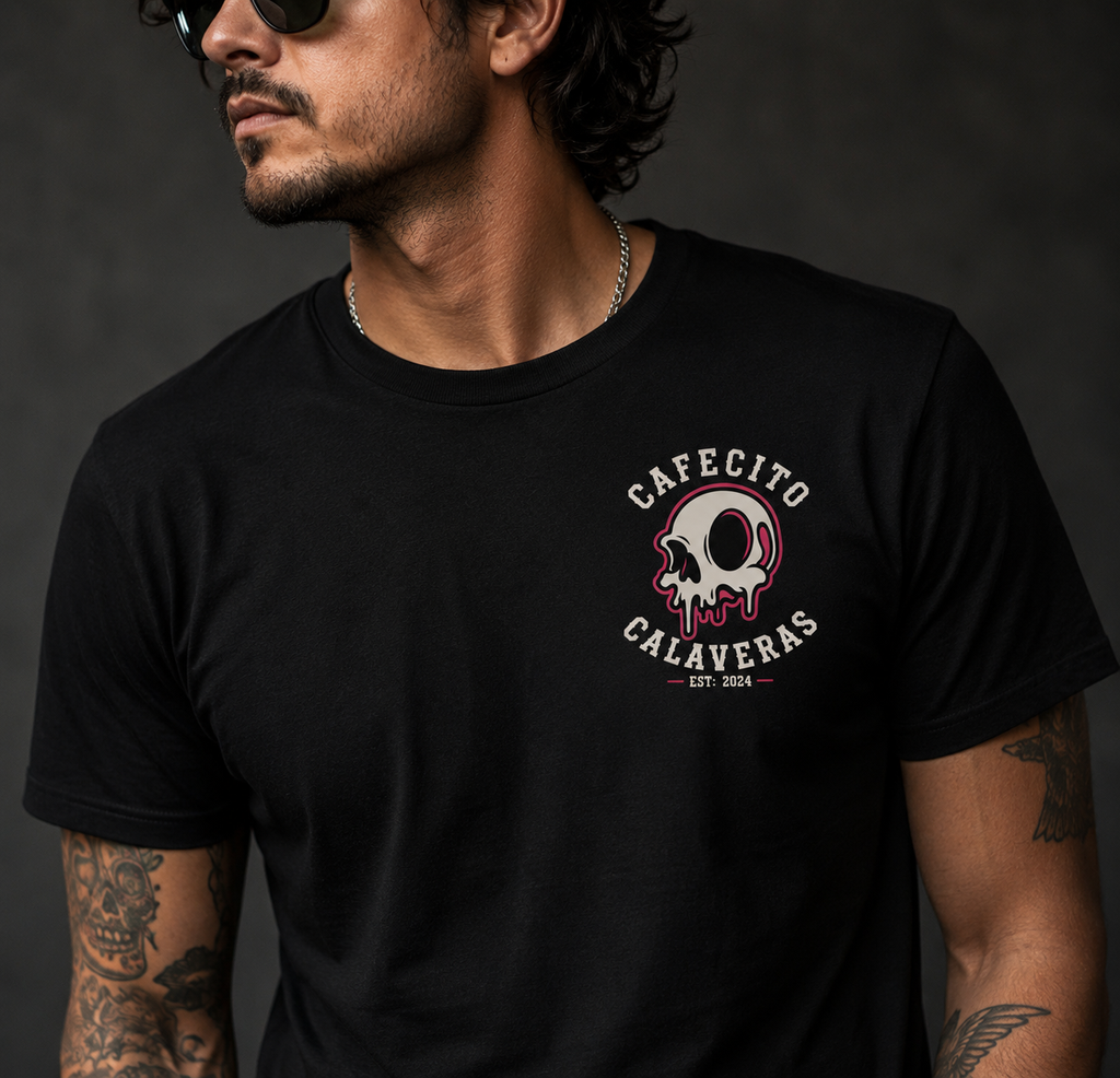 Cafecito Calaveras Signature Skull Tee