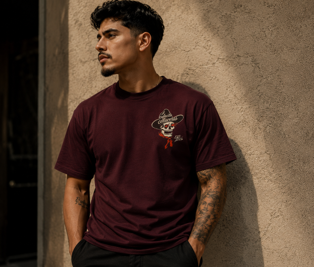 Cafecito Calaveras Cowboy Skull Tee
