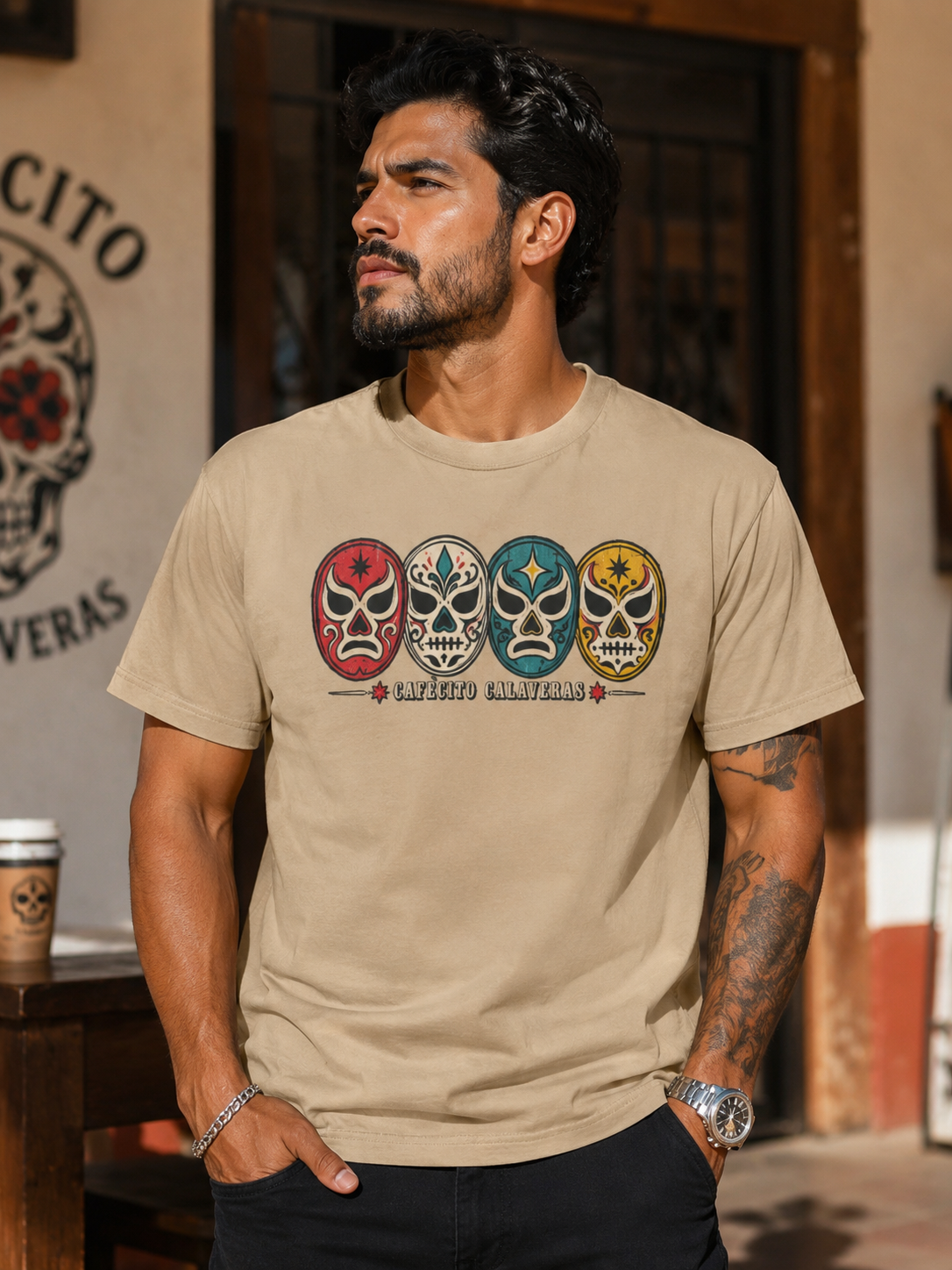 Los Cuatro Calaveras™ — Vintage Lucha Heavyweight Tee